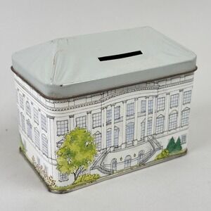 Avon Tin White House Coin Bank Kids Vintage